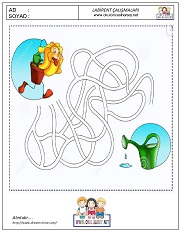 okul öncesi labirent bulmacai çalışma sayfaları